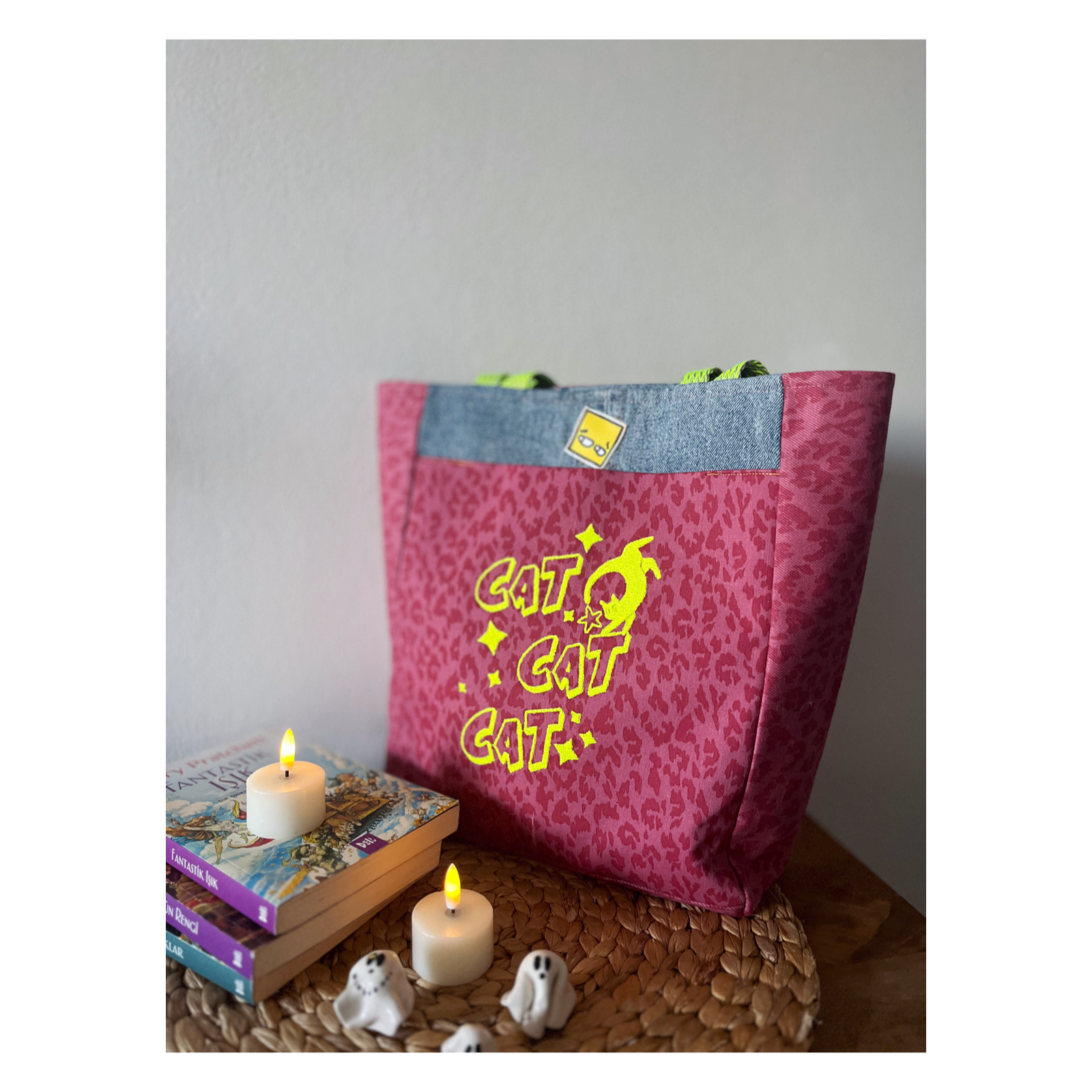 Cat Cat Cat- gyank nakışlı leopar çanta-7